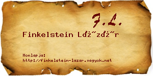 Finkelstein Lázár névjegykártya